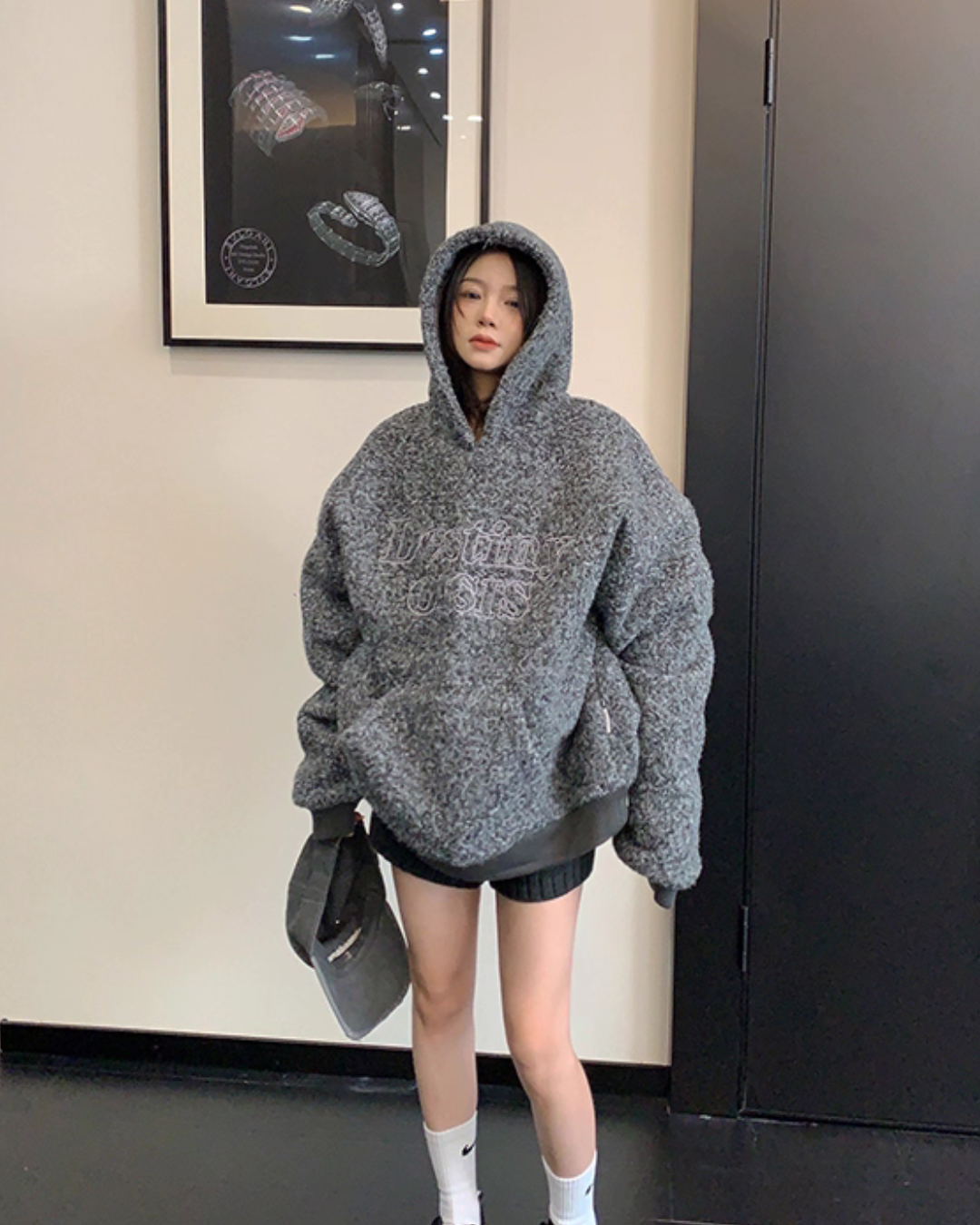 Retro Tweed Pullover Hoodie YLS1013