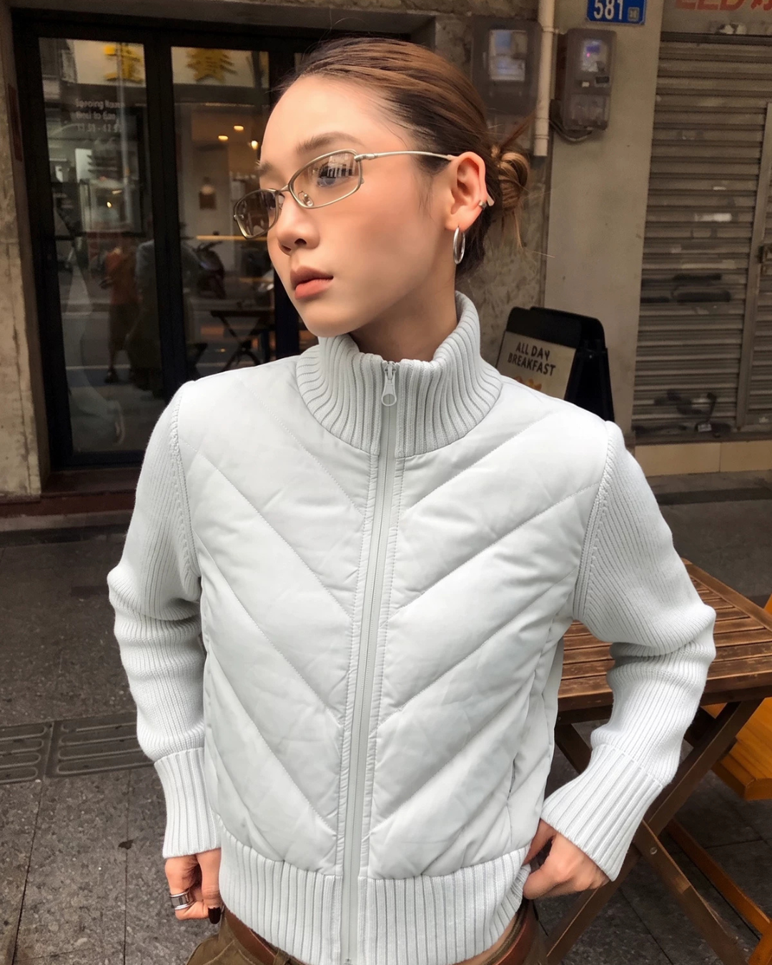 Knit Panel Quilted Knit Jacket WWP0019