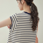 Striped Round Neck T-Shirt Dress AMU0037