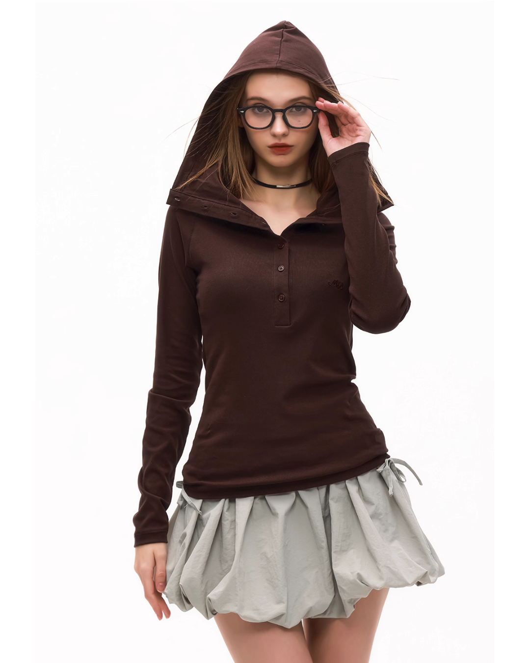 Half Button Long Sleeve Top MDB0003