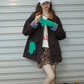 Plaid Design Loose Silhouette Jacket RLZ0014