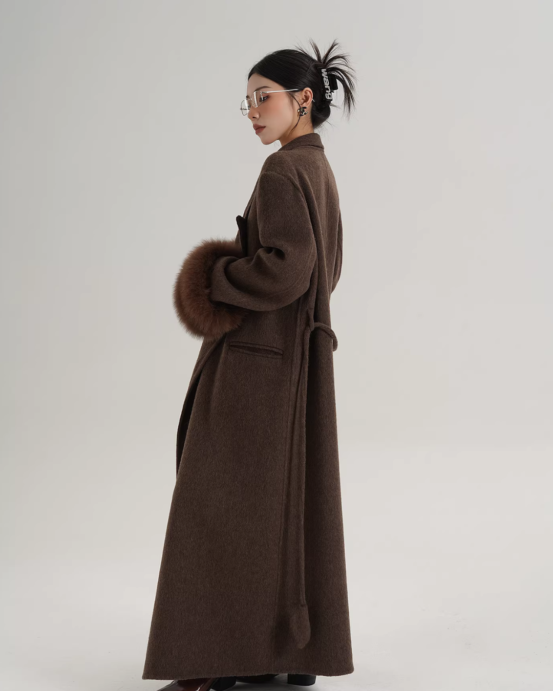 Fur Cuff Long Coat SRS0403