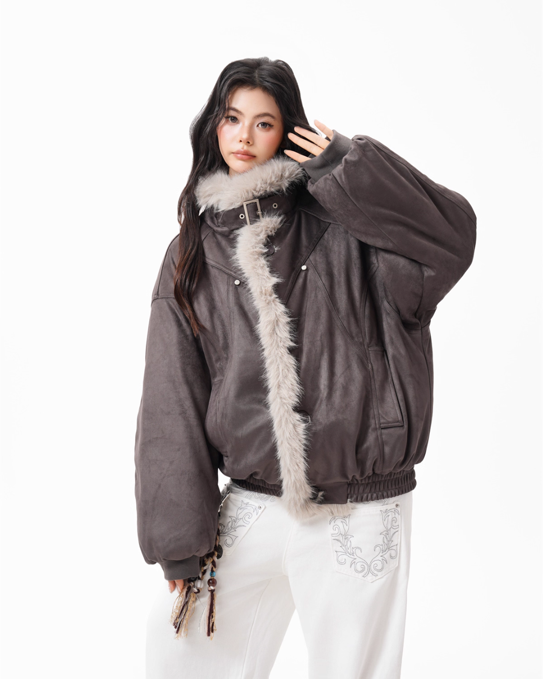 Fur Collar Suede Jacket BWA0002