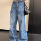 Plaid Wide-Leg Jeans YLS1019