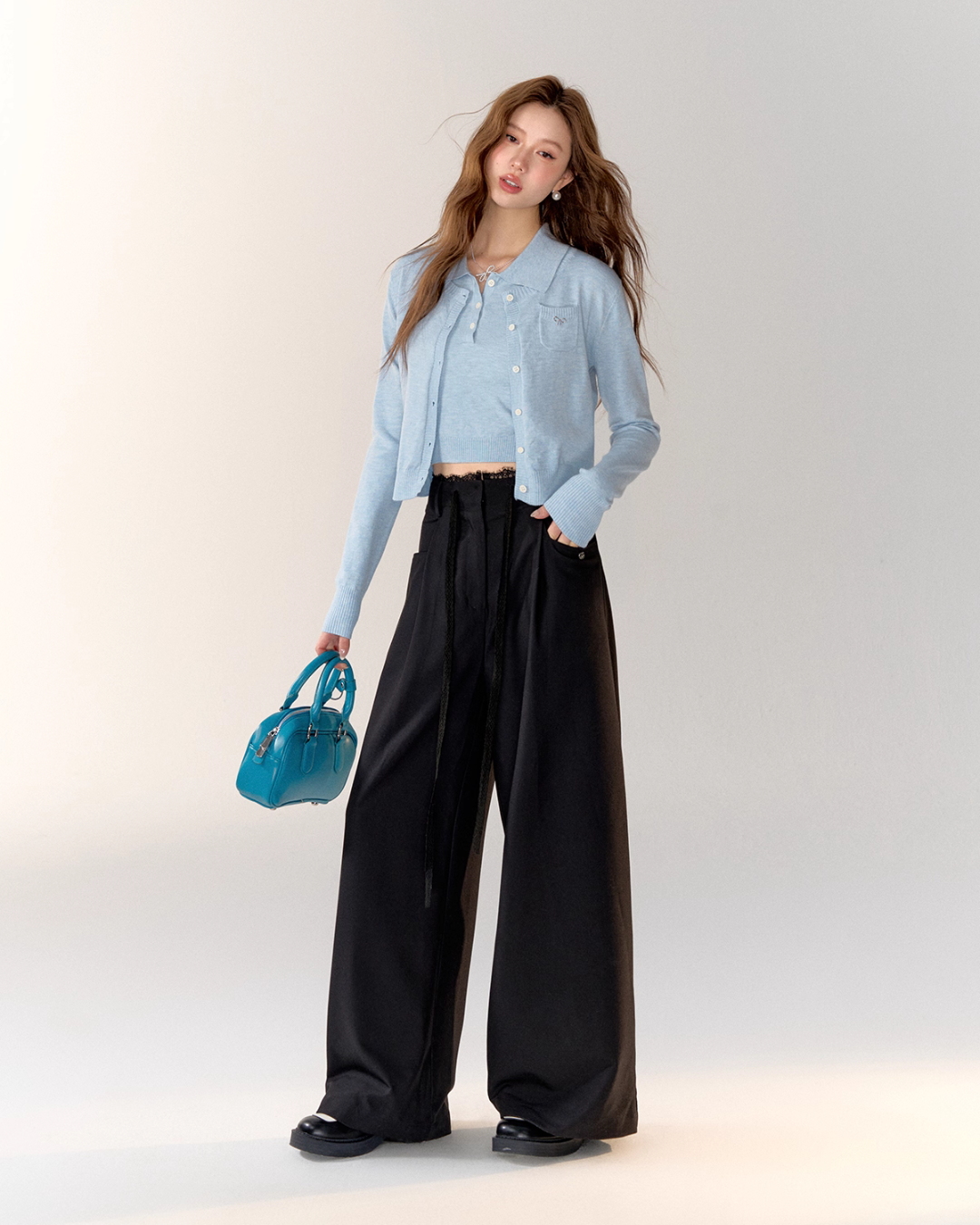 Race Ribbon Loose Slacks Pants ASG0061