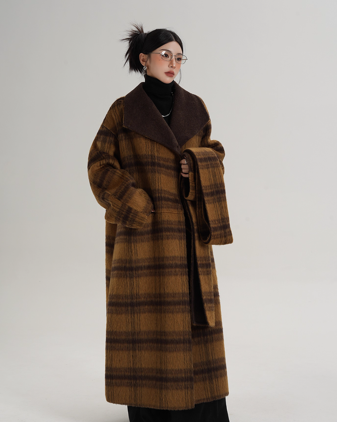 Plaid Long Wool Coat SRS0390