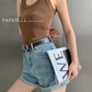 High Waisted Rolle Denim Shorts PPR0008