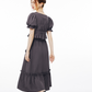 Balloon Sleeve Ruffle Dress IMO0065