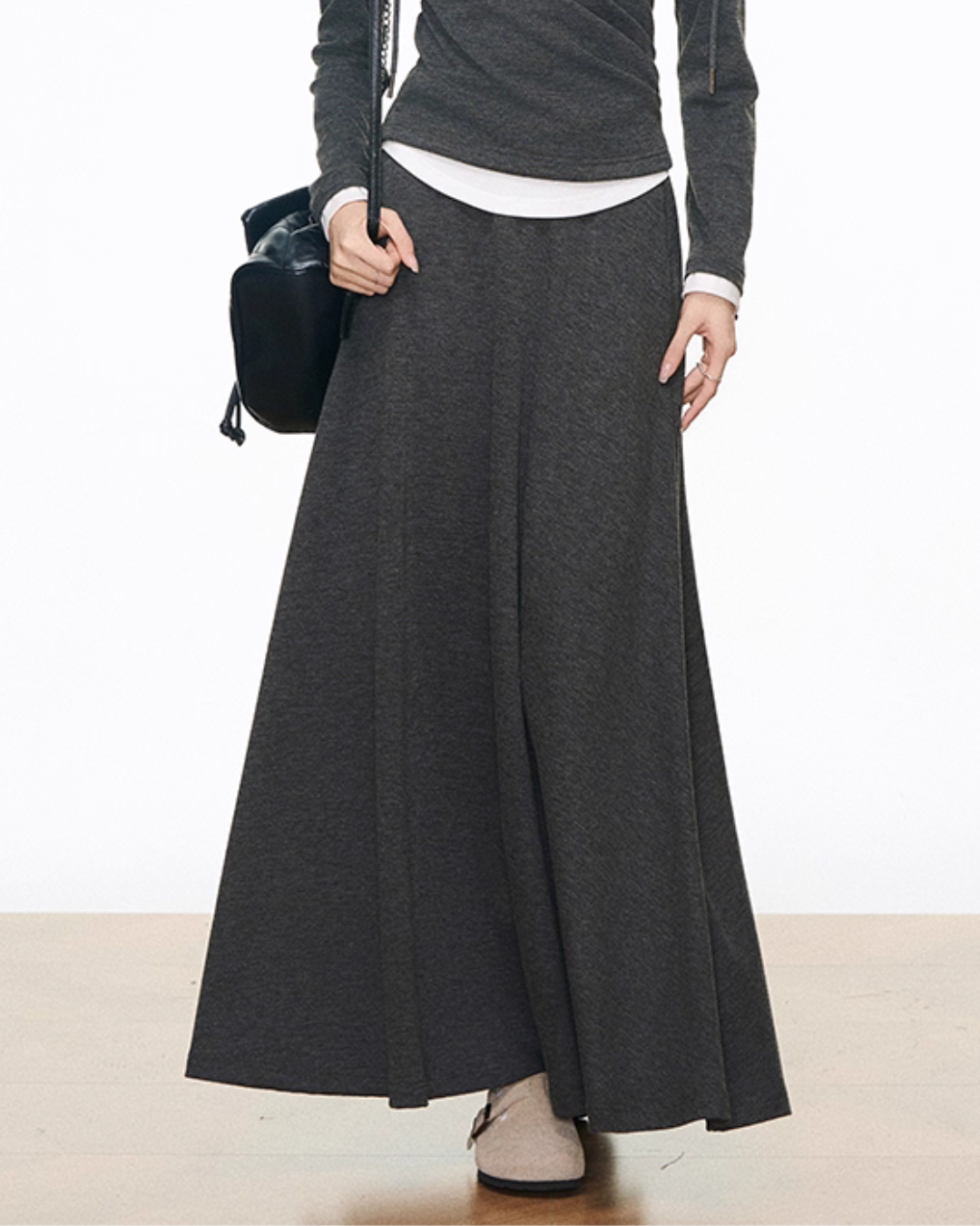 Drape Hood Top / Long Loose Skirt / Wide Pants WEO0073