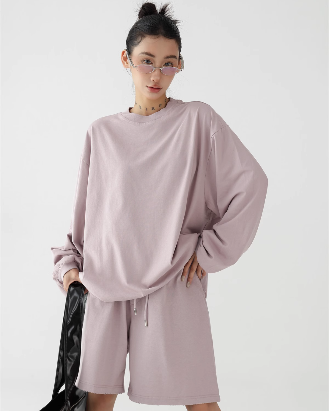 Loose Silhouette Long Sleeve Top / Wide Half Pants ACS0249