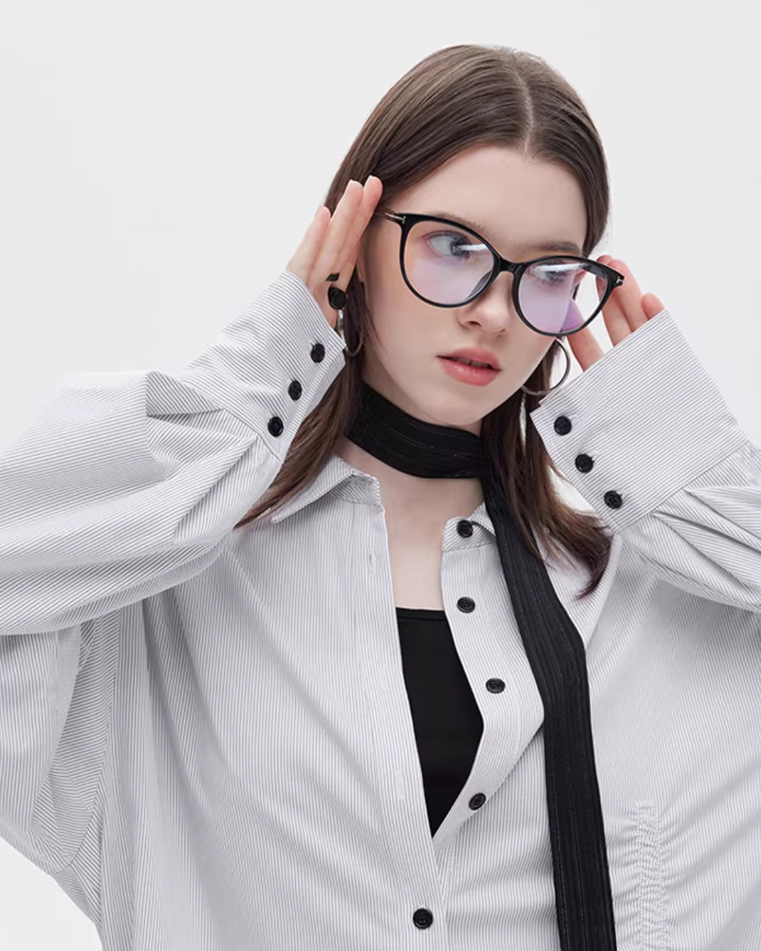 Bamboo Irregular Long-Sleeve Shirt SHN0021