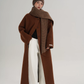 Collarless Coat with Checkered Scarf SRS0405