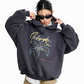 Flower Motif Loose Hoodie ICM0076