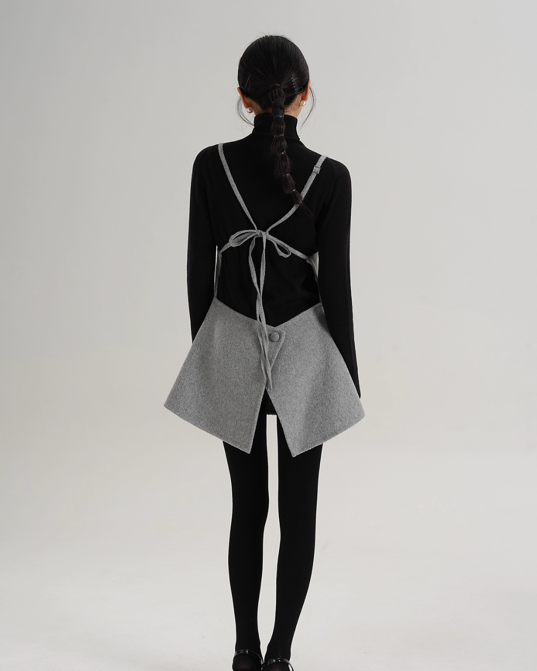 Rose Motif Wool Jacket / Cami Knit Dress SRS0386