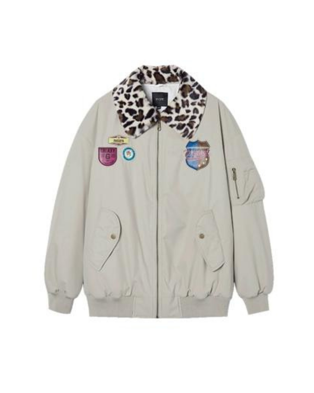 Retro Leopard Print Flight Jacket IMO0116