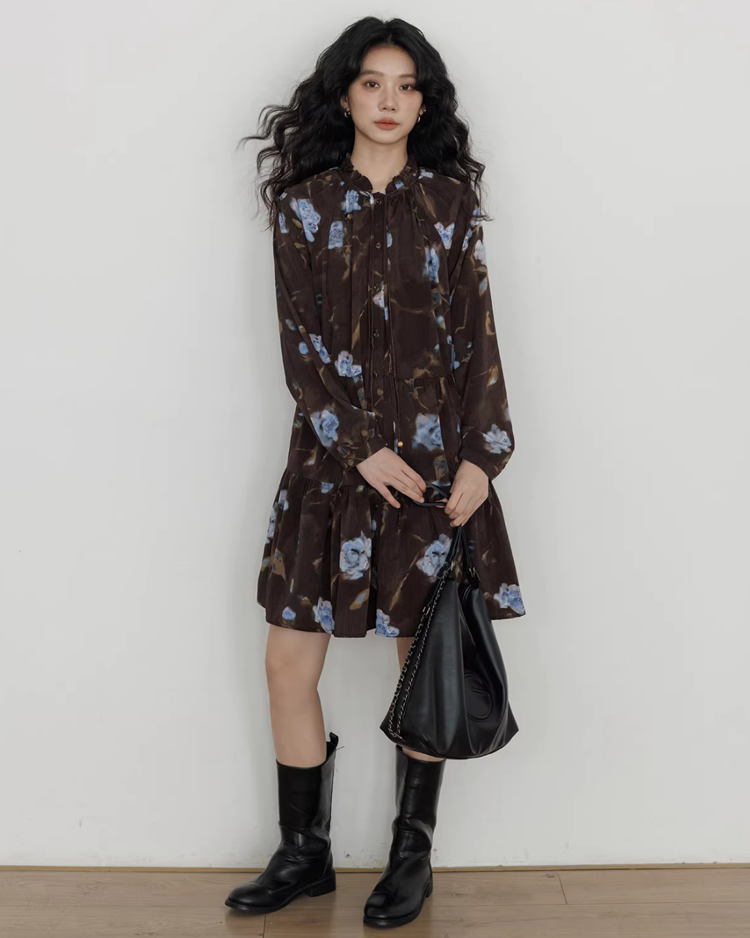 Retro Flower Print Dress VAS0184