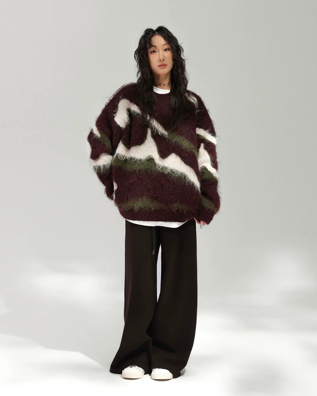 Mohair Jacquard Knit Sweater ACS0387
