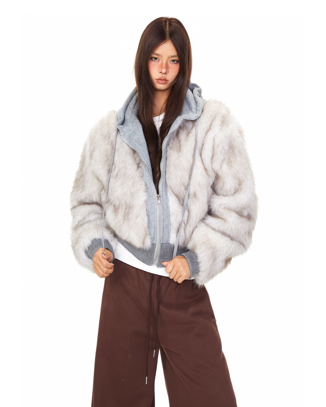 Fur Docking Zip Hoodie BLB0032