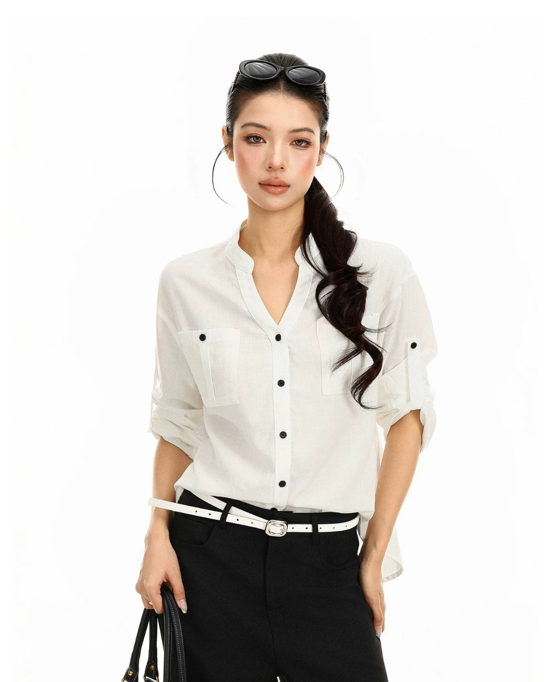 Rolled Cuff Sleeve Shirt  BGS0055