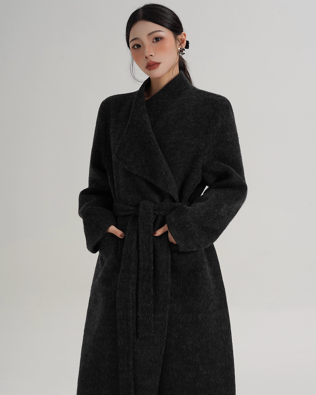 Waist Belt Wool Coat SRS0389