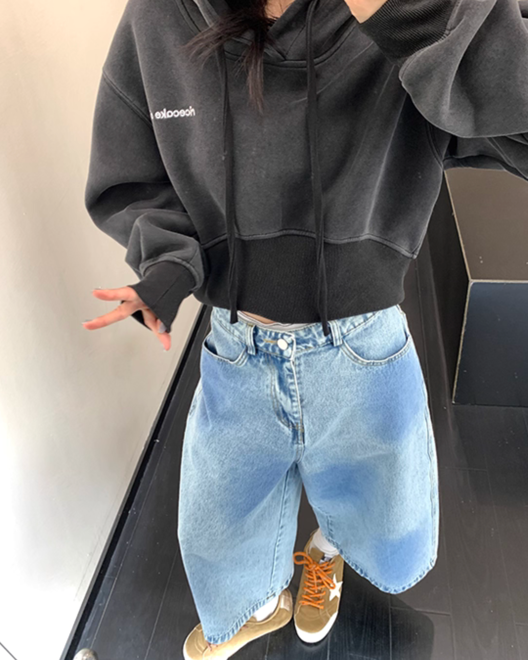 Vintage Short Hood Sweatshirt YLS0915