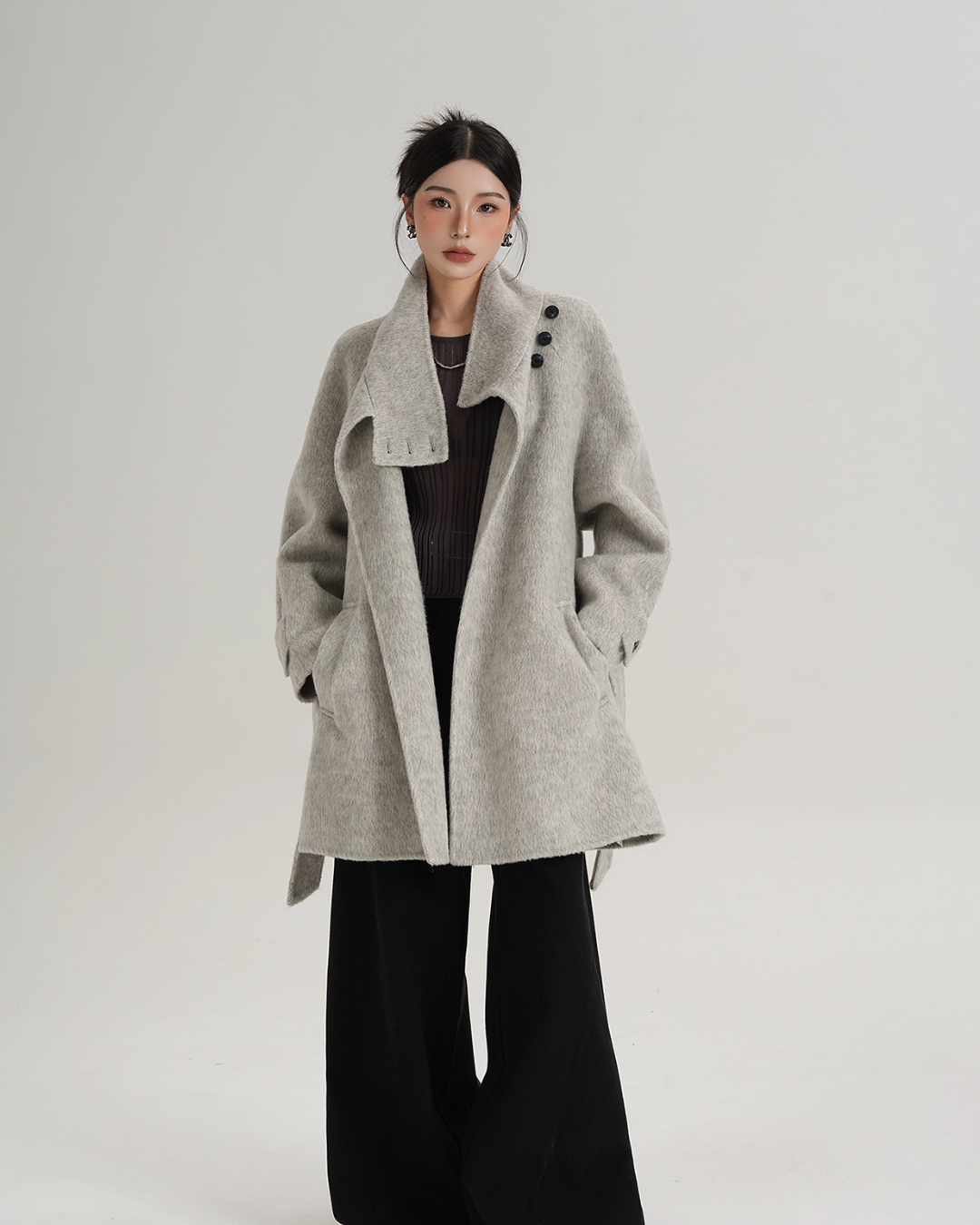 Stand Collar Wool Coat SRS0364