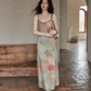 Marble Pattern Camisole Long Dress SMS0013