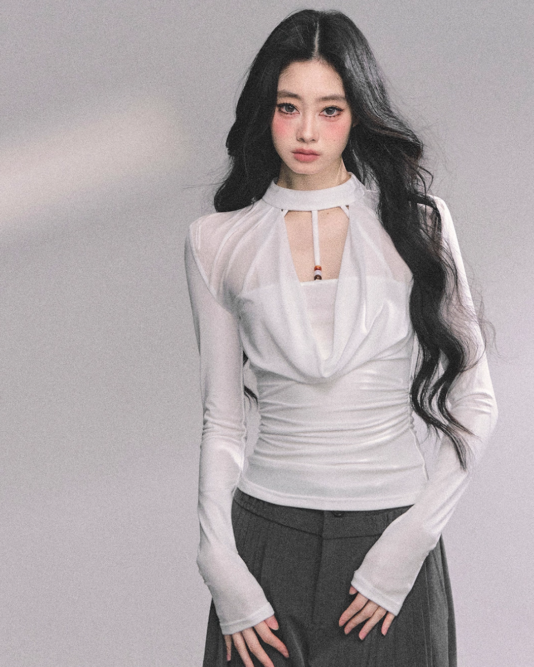 Choker Style Long Sleeve Top LAS0043