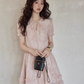 Pastel Pink Frill Dress SMS0010