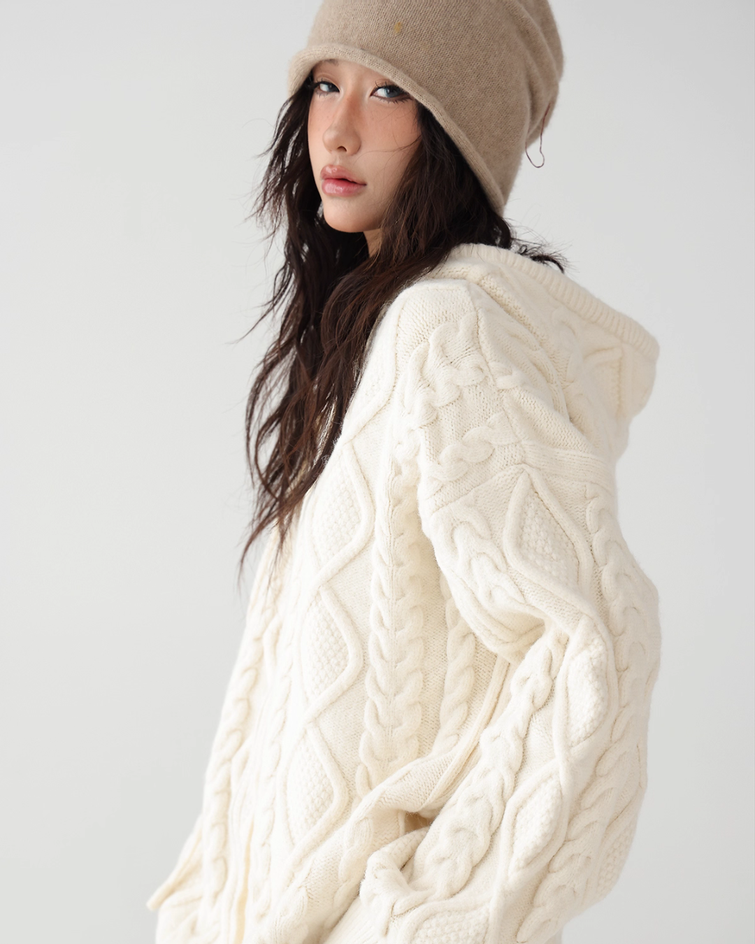 Cable Knit Hoodie ACS0280