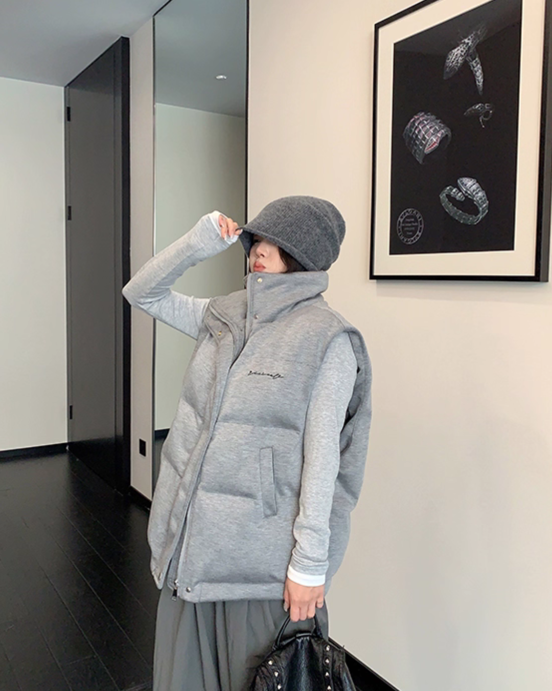 Stand Collar Cotton Down Vest YLS1012