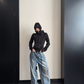 High-Neck Hooded Zip-Up Hoodie YLS1057