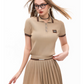 Polo Rib Knit Top / Pleated Skirt MDB0001