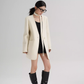 Collarless Wool Coat with Choker SRS0393