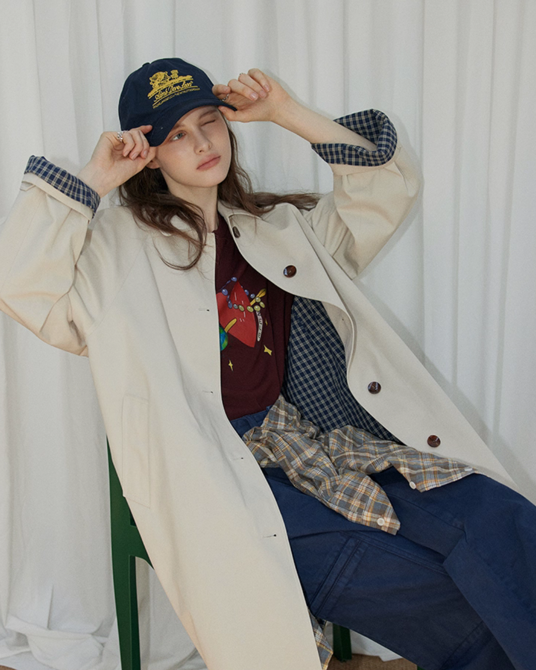 Paid Collar Long Coat RLZ0017