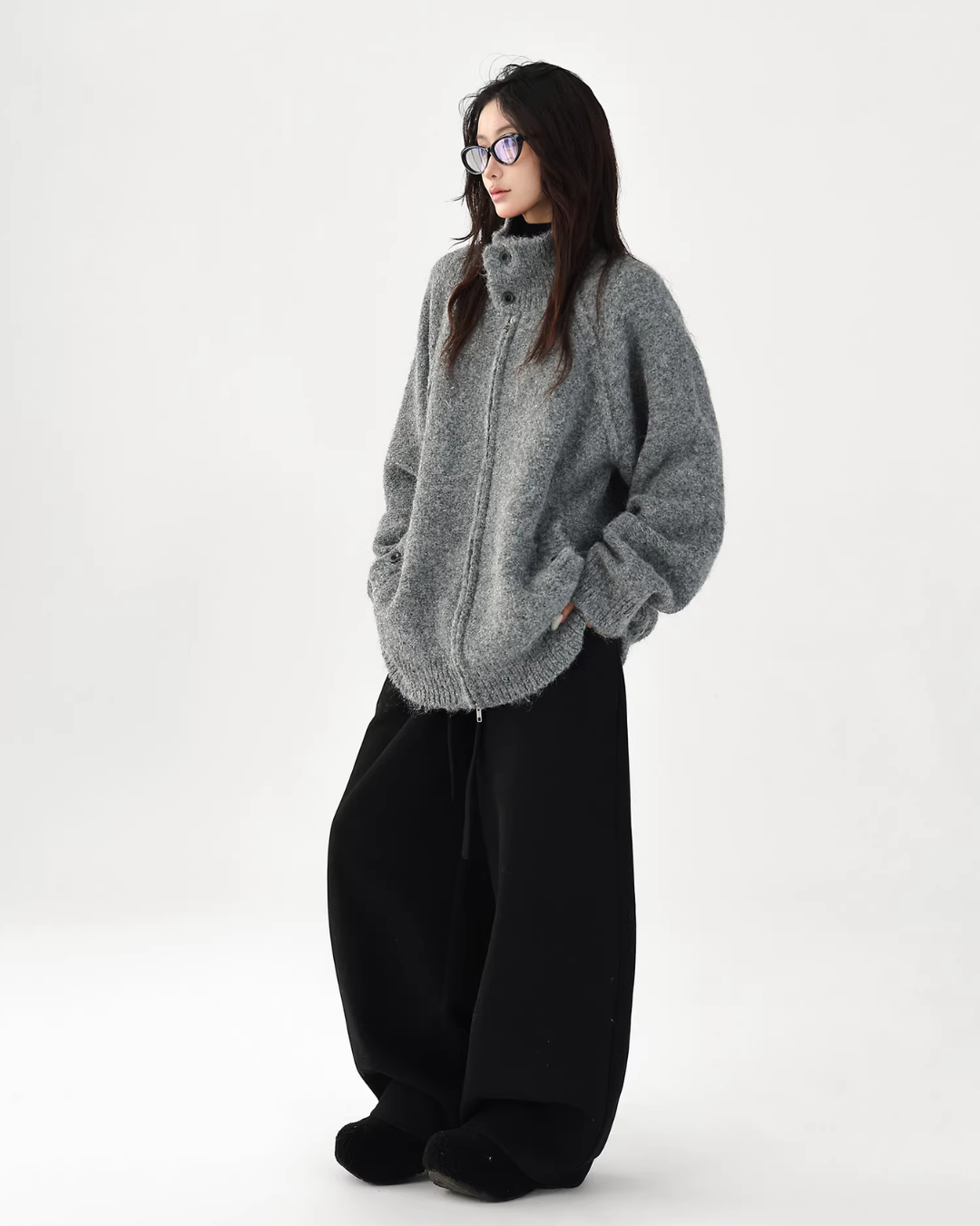 Stand Collar Knit Jacket ACS0352