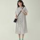 French Striped Shirt Dress  AMU0038