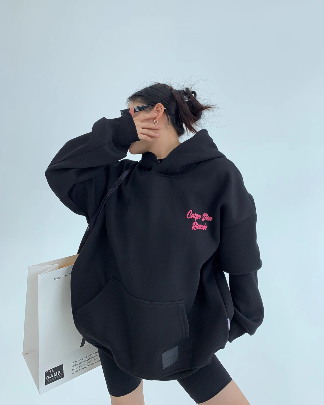 Pink Logo Pullover Hoodie YLS0697