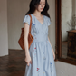 V-Neck Floral Flare Dress SMS0005