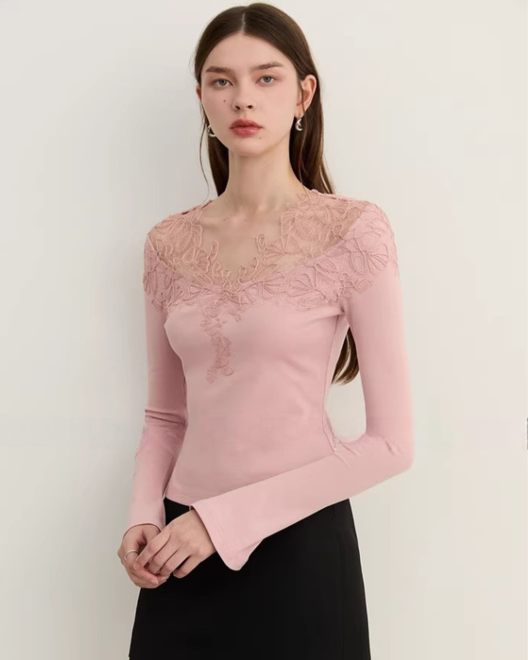 Lace French Long-Sleeve Dress DPY0080