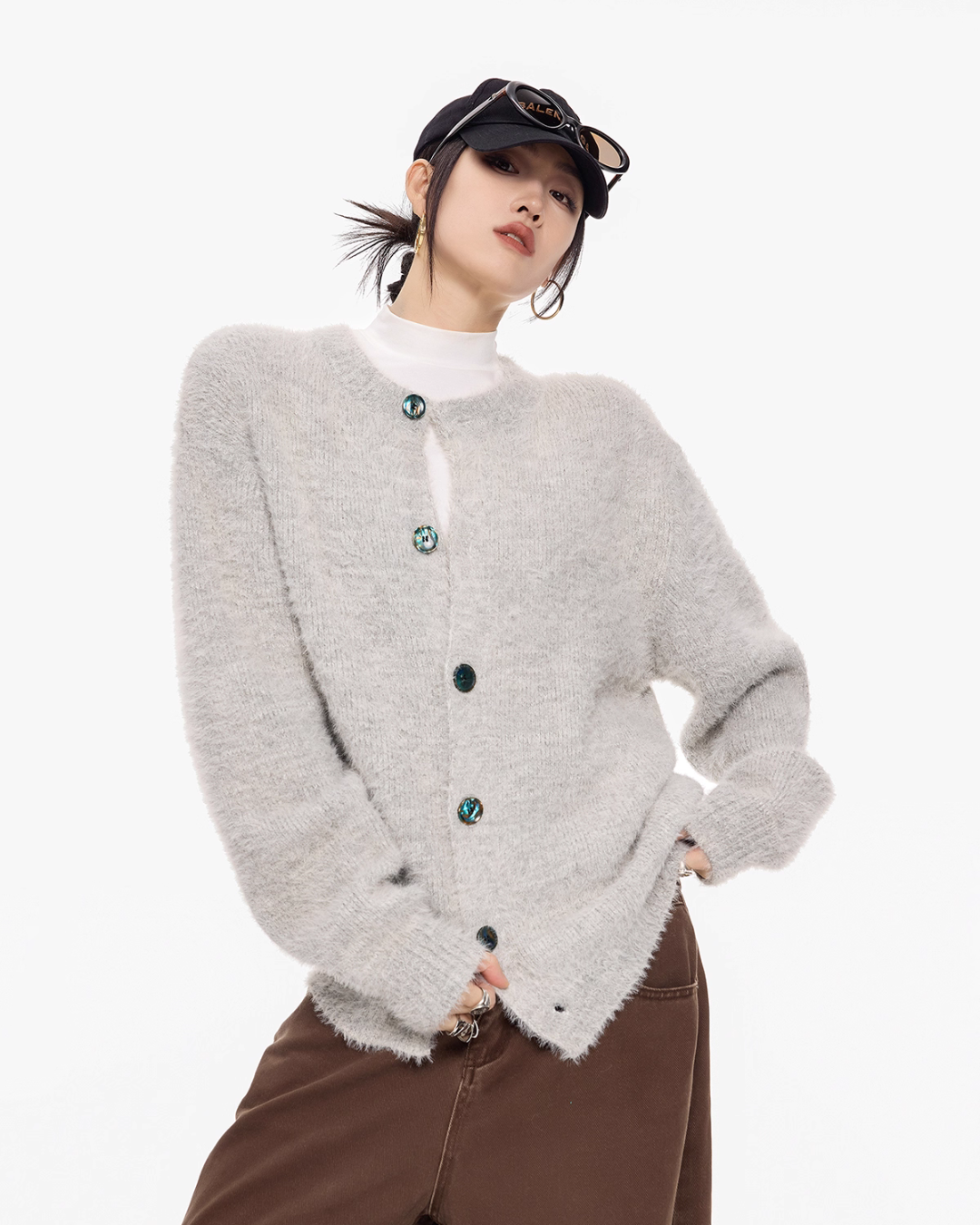 Round Neck Knit Cardigan ICM0101