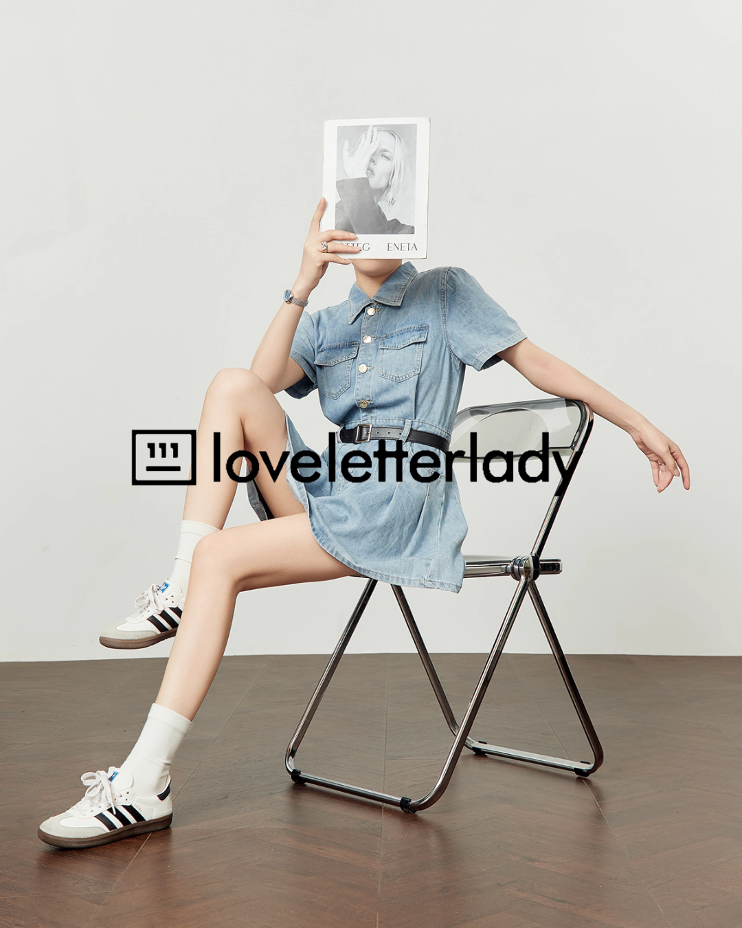 Denim Shirt Flare Dress LLA0508