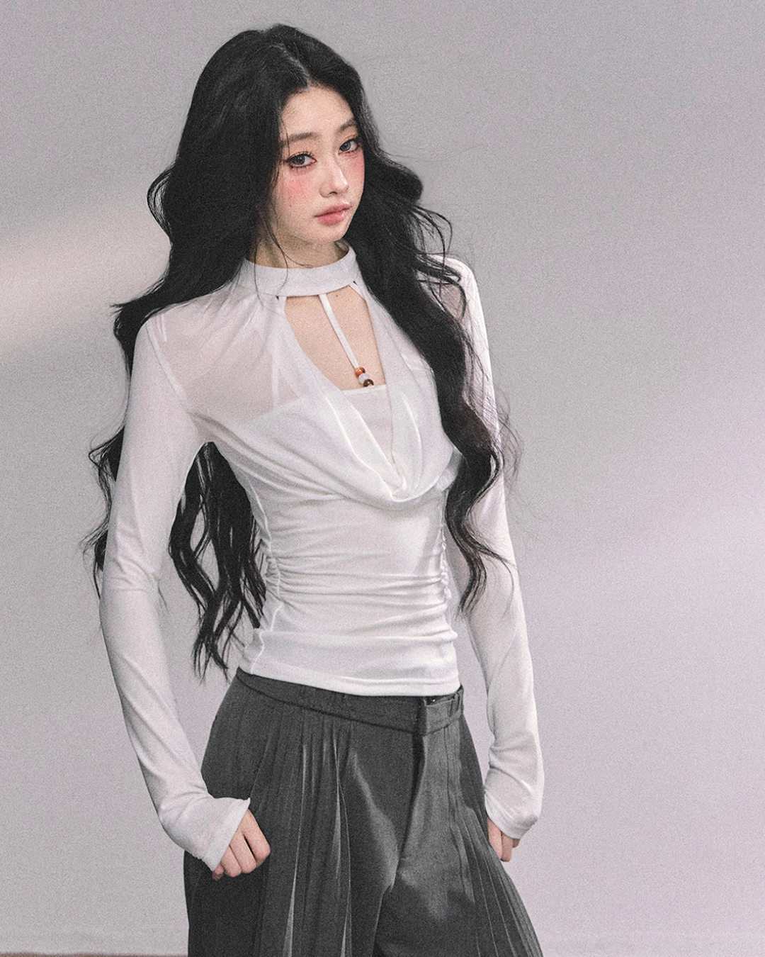 Choker Style Long Sleeve Top LAS0043