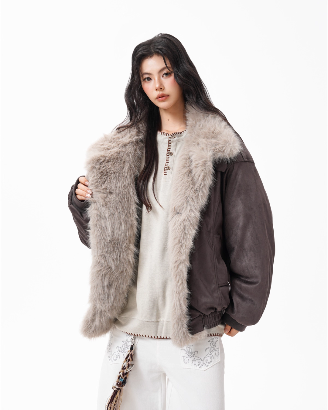 Fur Collar Suede Jacket BWA0002
