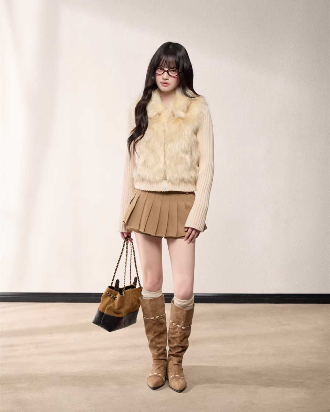 Fur Docking Knit Jacket MST0002