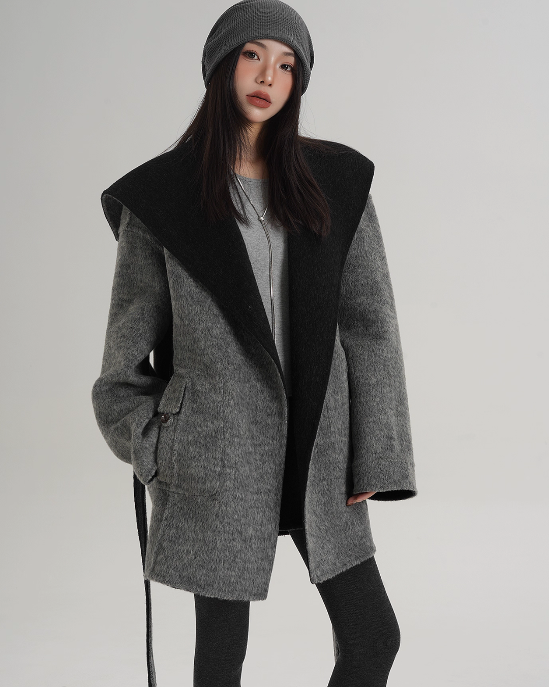 Drop Shoulder Mid Length Coat SRS0388