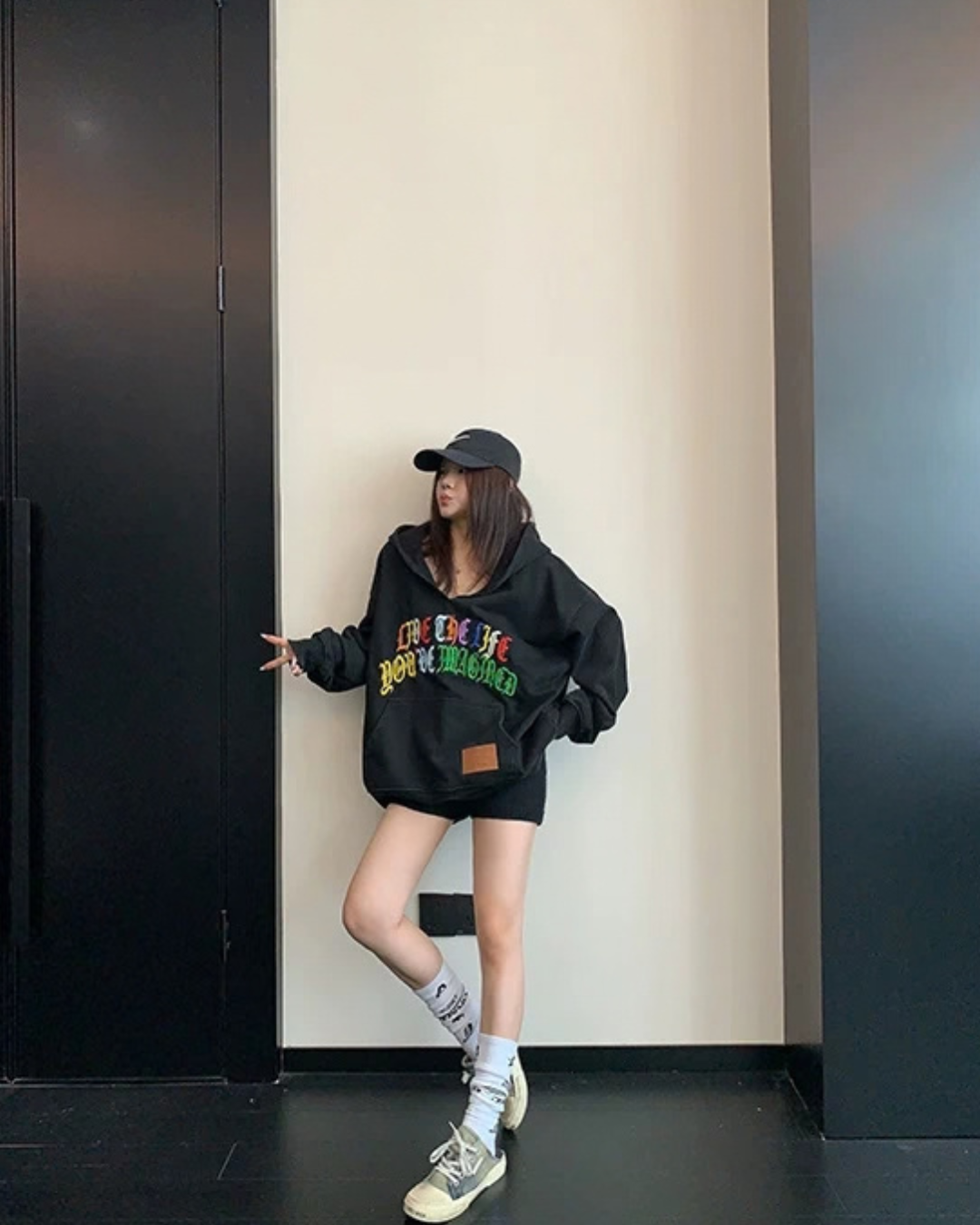 Key Neck Rainbow Logo Sweat Hoodie YLS1058