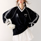 V-Neck Side Line Long Sleeve Top ASG0003