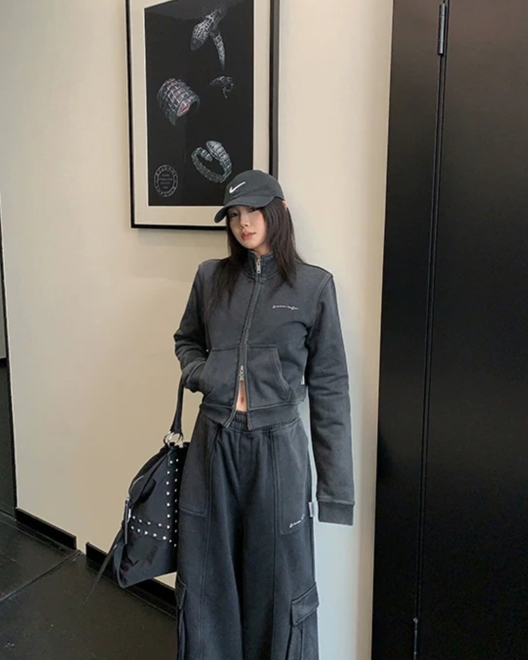 Vintage Double Zipper Jacket / Cargo Track Pants YLS1054