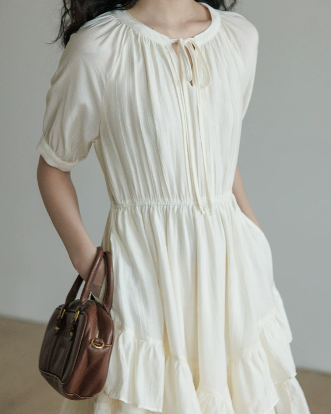 V-Neck Tiered Mini Dress VAS0201